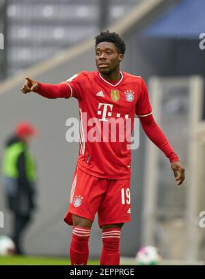 Munich, Germany. 27th February, 2021. Alphonso DAVIES, FCB 19  in the match FC BAYERN MUENCHEN - 1.FC KOELN 5-1 1.German Football League on February 27, 2021 in Munich, Germany  Season 2020/2021, matchday 23, 1.Bundesliga, FCB, München, 23.Spieltag, Köln. © Peter Schatz / Alamy Live News    - DFL REGULATIONS PROHIBIT ANY USE OF PHOTOGRAPHS as IMAGE SEQUENCES and/or QUASI-VIDEO - Stock Photo
