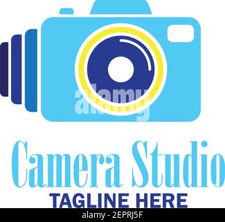 camera studio, shutter, camera store icon with text space for your slogan tagline, vector illustration Stock Vector