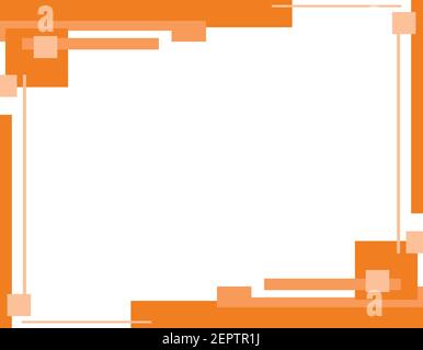 Abstract geometric lines, orange squares and rectangles background with copy space Stock Vector