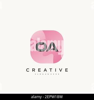 OA Initial Letter Colorful logo icon design template elements Vector Stock Vector