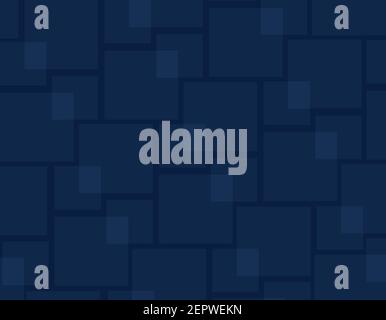 Abstract geometric squares and rectangles background with copy space, pattern, repeating elements, blue wallpaper Stock Vector