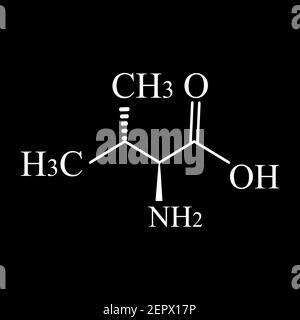 Isoleucine amino acid. Chemical molecular formula isoleucine amino acid. Vector illustration on isolated background Stock Vector