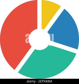 Pie chart icon vector graph diagram symbol for big data analytics reports and statistics information in a flat color illustration Stock Vector
