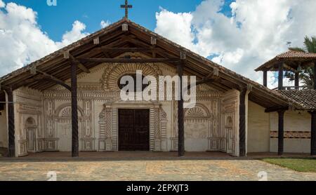 Façade of Mission church of San Javier, Santa Cruz Stock Photo