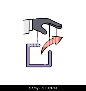 Link manipulation olor line icon. Pictogram for web page, mobile app, promo. UI UX GUI design element. Editable stroke. Stock Vector