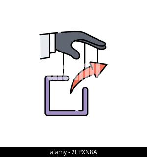 Link manipulation olor line icon. Pictogram for web page, mobile app, promo. UI UX GUI design element. Editable stroke. Stock Vector