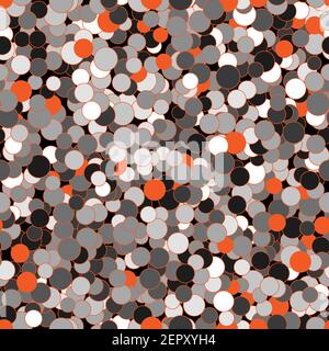 Abstract seamless pattern of randomly arranged contours of monochrome circles Stock Vector