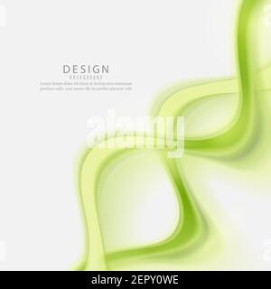 Green abstract wave background Green wave flow Stock Vector