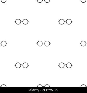 Glasses seamless pattern. Line glasses white background. Vector illustration Stock Vector