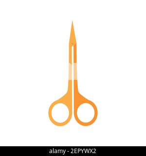 Vector illustration silhouette of nail scissors on a white background. Stock Vector