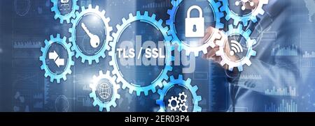 Transport Layer Security. Secure Socket Layer. TLS SSL. Stock Photo