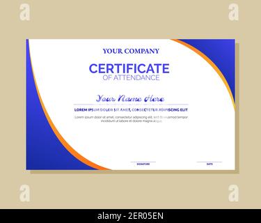 Illustration vector design of certificate template for achieving, appreciation, attending. Stock Vector