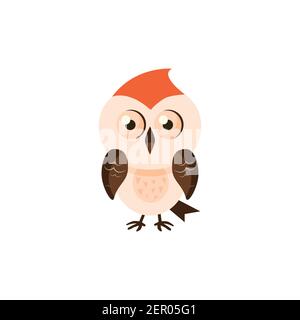 Funny cartoon woodpecker isolated on white background vector illustration. Zoo Animal and bird concept. Stock Vector