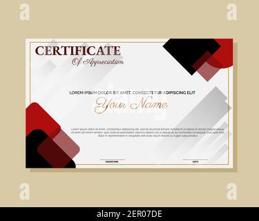 Illustration vector design of certificate template for achieving, appreciation, attending. Stock Vector