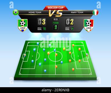 Football Match Program Examples Football match program template on Soccer stadium green grass field ...