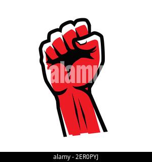 Fist clenched symbol. Power, strength logo vector Stock Vector