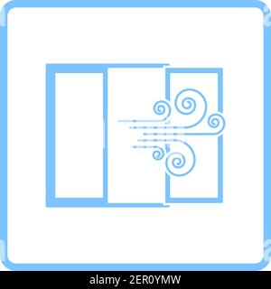 Room Ventilation Icon. Blue Frame Design. Vector Illustration. Stock Vector
