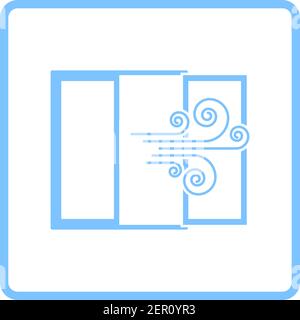 Room Ventilation Icon. Blue Frame Design. Vector Illustration. Stock Vector