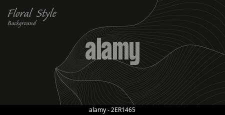 Abstract Floral design or classic black on copy space template. Seamless design for the cover background. Stock Vector