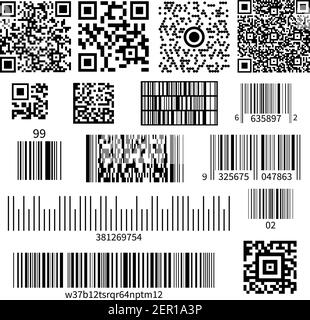 Universal product code barcode types realistic set vector illustration ...