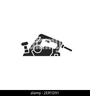 Portable electric hand planer color line icon. Pictogram for web page, mobile app, promo. UI UX GUI design element. Editable stroke. Stock Vector