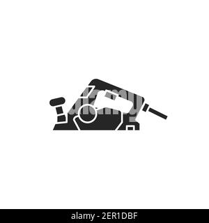 Portable electric hand planer color line icon. Pictogram for web page, mobile app, promo. UI UX GUI design element. Editable stroke. Stock Vector