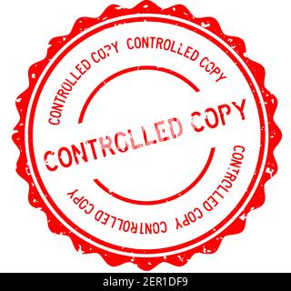 Grunge red controlled copy word round rubber seal stamp on white background Stock Vector