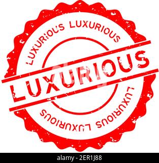 Grunge red expensive word round rubber seal stamp on white background ...