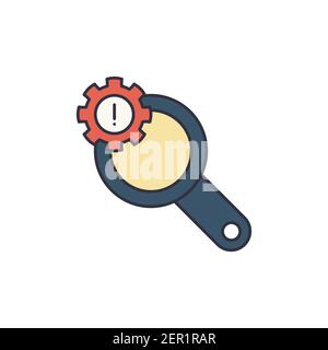 Risk Identification icon, color, line, outline vector sign, linear style pictogram isolated on white. Symbol, logo illustration Stock Vector