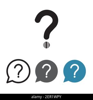 Question mark icon, color, line, outline vector sign, linear style pictogram isolated on white. Symbol, logo illustration Stock Vector