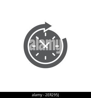 Real time icon, color, line, outline vector sign, linear style pictogram isolated on white. Symbol, logo illustration Stock Vector