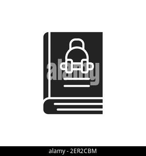 Sport book black glyph icon. Vector illustration Stock Vector