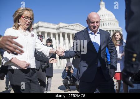 Mark Kelly and wife Gabrielle Giffords arrive to the red carpet prior to  the White House Correspondents Association Dinner at the Washington Hilton  in Washington, DC, April 30, 2016. Photo by Molly