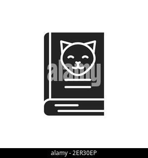 Pets book black glyph icon Vector illustration Stock Vector