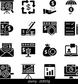 Financial Infographic Solid Icons Pack Stock Vector