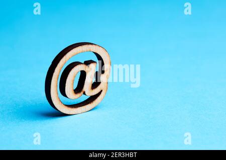 business communication mail technology concept. email symbol over blue background, simple Stock Photo