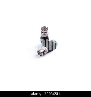 cctv bnc plug isolated on a white background. cut out Stock Photo