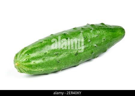fresh long cucumber isolated on white background Stock Photo