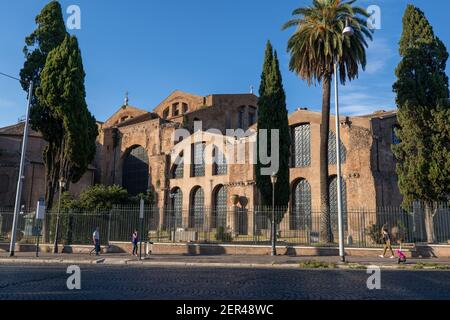 Basilica of St. Mary of the Angels and the Martyrs (Italian: Santa Maria degli Angeli e dei Martiri), titular church in Rome, Italy Stock Photo