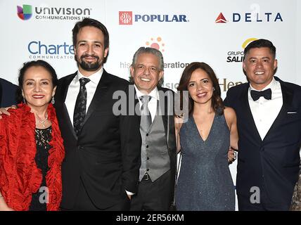 Lin-Manuel Miranda and mother Luz Towns Miranda arrive at the Vanity ...