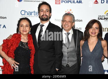 Lin-Manuel Miranda and mother Luz Towns Miranda arrive at the Vanity ...