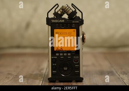 Tascam Portable Multitrack Audio Recorder for Location Recording of Sound Stock Photo