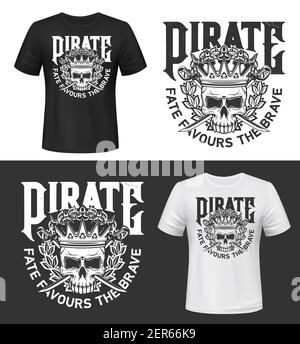 Tshirt Prints Pirate Skulls Cocked Hat Bandana Crossed Sabers Bones Stock  Vector by ©Seamartini 462324178