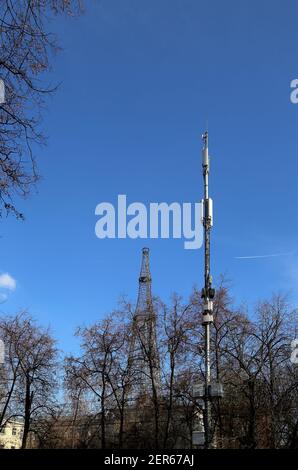 Shukhov radio tower or Shabolovka tower in Moscow, Russia Stock Photo