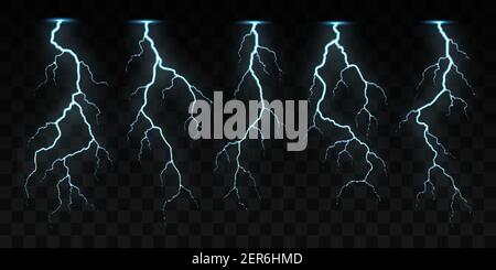 Realistic powerful electrical discharge lightning strike impact sphere ...