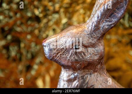 golden easter bunny Stock Photo