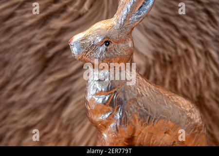 golden easter bunny Stock Photo
