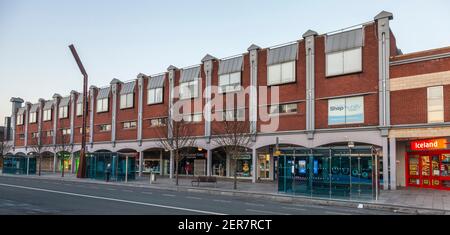 Stockton on Tees,UK. 28th February 2021. Stockton Council are planning on knocking down half their High Street , including the Castlegate Centre and replacing it with a Riverside park to open up the riverside area for leisure and recreation. David Dixon/Alamy Stock Photo