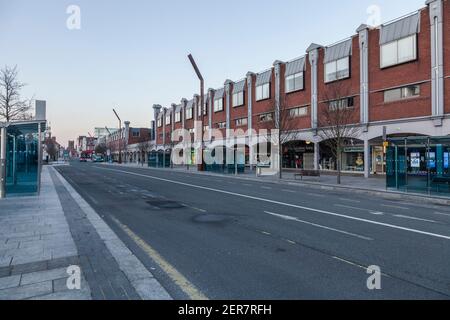 Stockton on Tees,UK. 28th February 2021. Stockton Council are planning on knocking down half their High Street , including the Castlegate Centre and replacing it with a Riverside park to open up the riverside area for leisure and recreation. David Dixon/Alamy Stock Photo