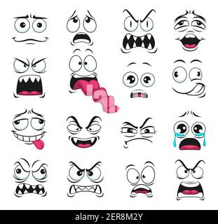 Cartoon face icon, gloat emoji with angry eyes Stock Vector Image & Art ...